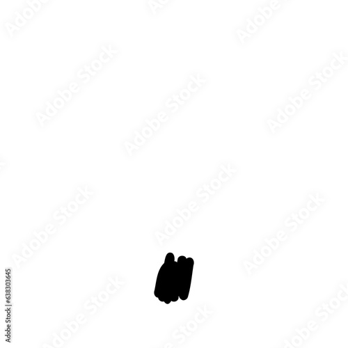 Symbol full stop brush stroke in doodle brush hand drawn style isolated on white background. For abc, education, logo, branding, font, alphabet, signboard, lettering, presentation.