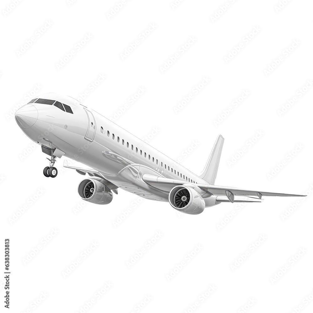 airplane flying isolated on white airplane flying isolated on white