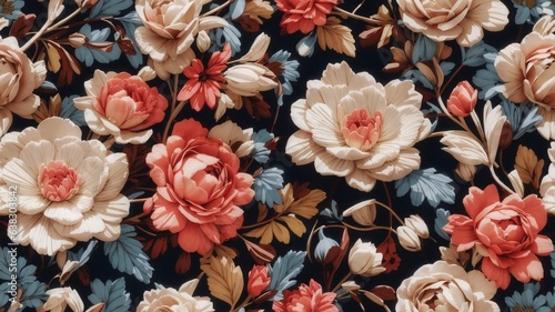 Infinite Blooms, Seamless Flowers Pattern Collection, Petal Perfection, Captivating Seamless Floral Design. © Logo