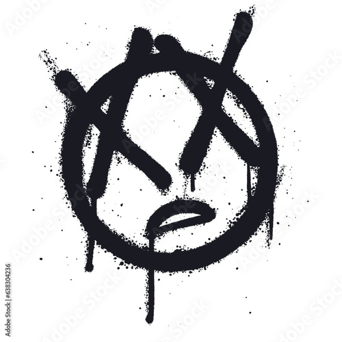 Graffiti spray paint Symbol Sad Emoticon Isolated Vector