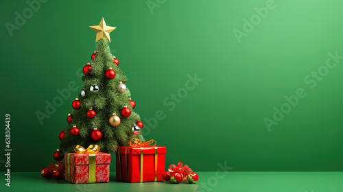 Сhristmas tree with toys and gifts