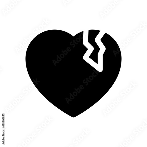 wounded heart glyph icon