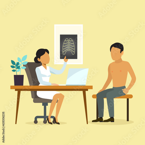  Vector Image Of Doctor Examining Patient
