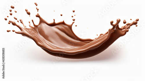 Chocolate milk splash isolated on white background 