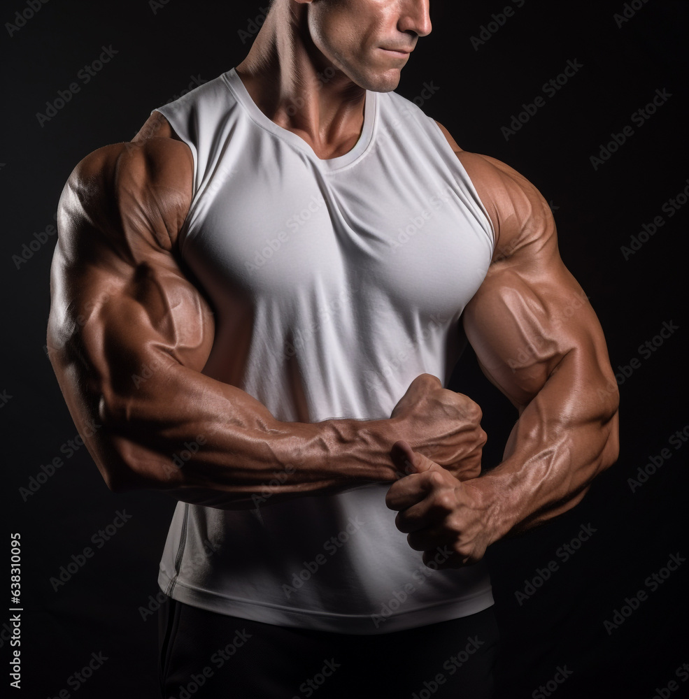 The bodybuilder is flexing his biceps, fitness stock photos The bodybuilder is flexing his biceps, fitness stock photos