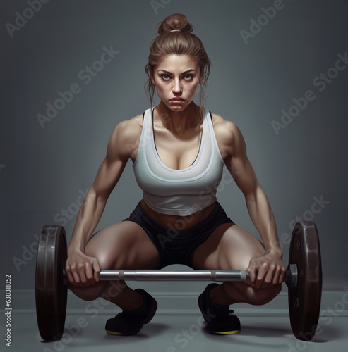 Young woman with a dumbbell in the gym, fitness stock photos