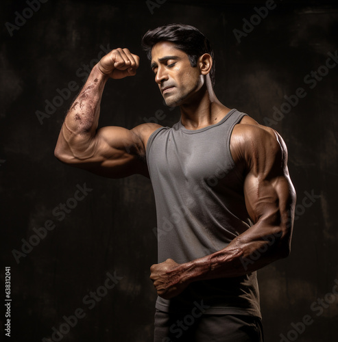 Muscular pain in the arm, fitness stock photos