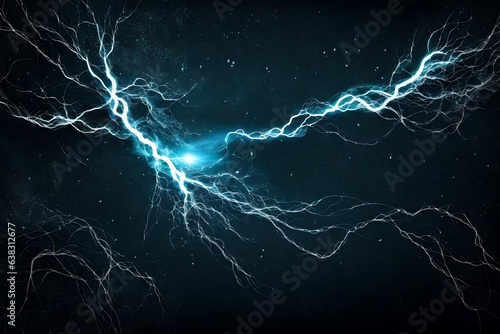 lightning in the night sky generated by AI technology