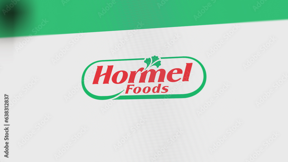 25th August 2023 Austin, Minnesota. The logo of Hormel Foods on a white