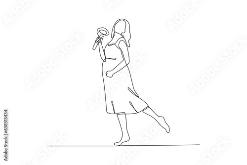 Continuous one line drawing Pregnancy and infant loss awareness month concept. Doodle vector illustration.