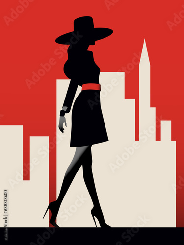 beautiful woman, minimalist screenprint poster, mid century modernism style, high contrast, negative space, vector art editable art. 18x24