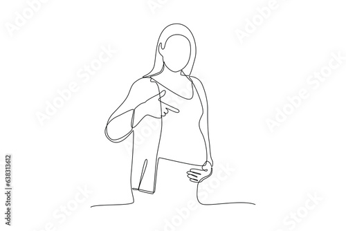 Continuous one line drawing Pregnancy and infant loss awareness month concept. Doodle vector illustration.