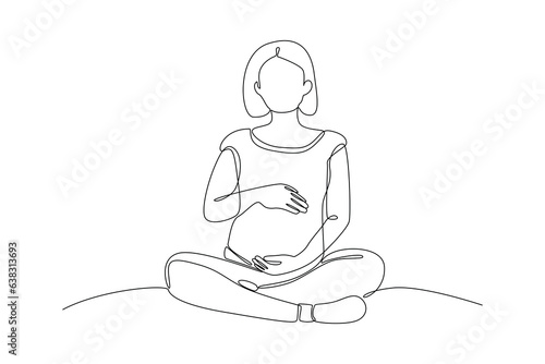 Continuous one line drawing Pregnancy and infant loss awareness month concept. Doodle vector illustration.