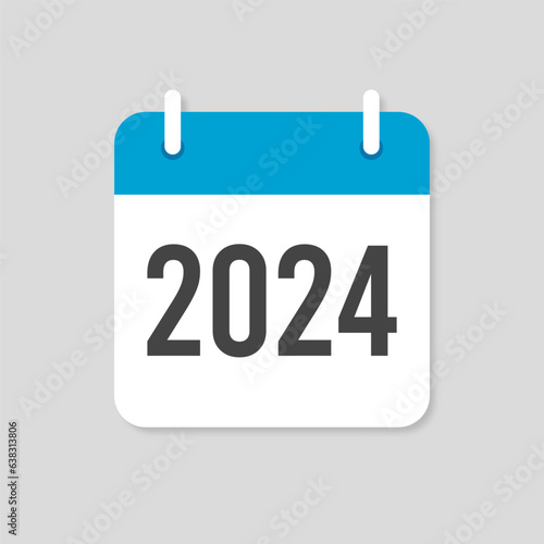 2024 calendar Icon in flat design style. Vector illustration