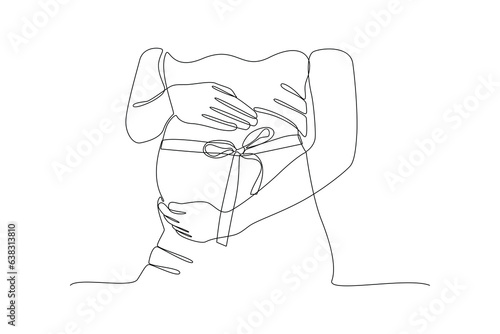 Continuous one line drawing Pregnancy and infant loss awareness month concept. Doodle vector illustration.