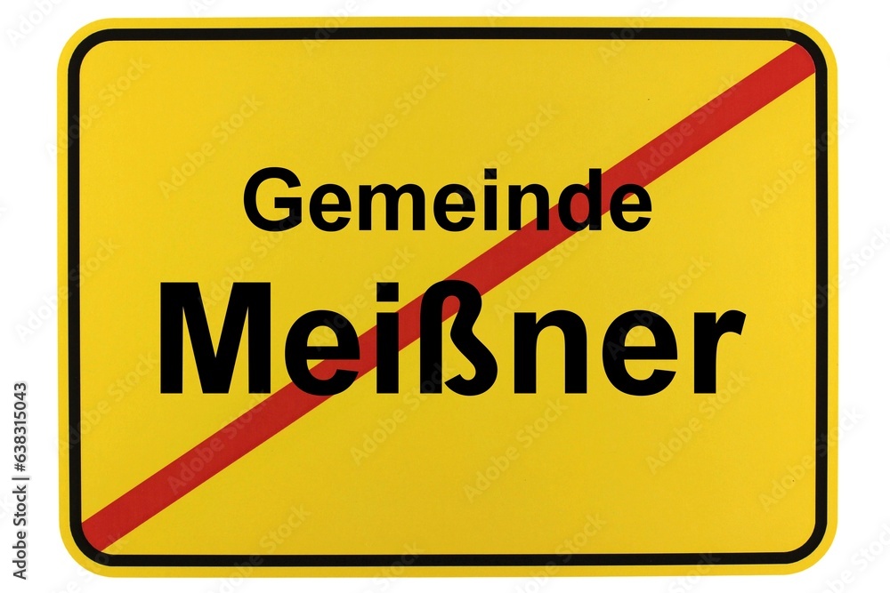 Illustration eines Ortsschildes der Gemeinde Meißner in Hessen Illustration eines Ortsschildes der Gemeinde Meißner in Hessen