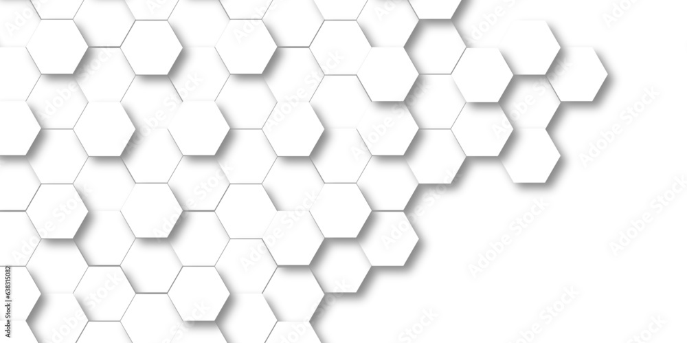 Seamless pattern with hexagons. 3d Hexagonal structure futuristic white background and Embossed Hexagon. Hexagonal honeycomb pattern background with space for text. Seamless pattern with hexagons. 3d Hexagonal structure futuristic white background and Embossed Hexagon. Hexagonal honeycomb pattern background with space for text.