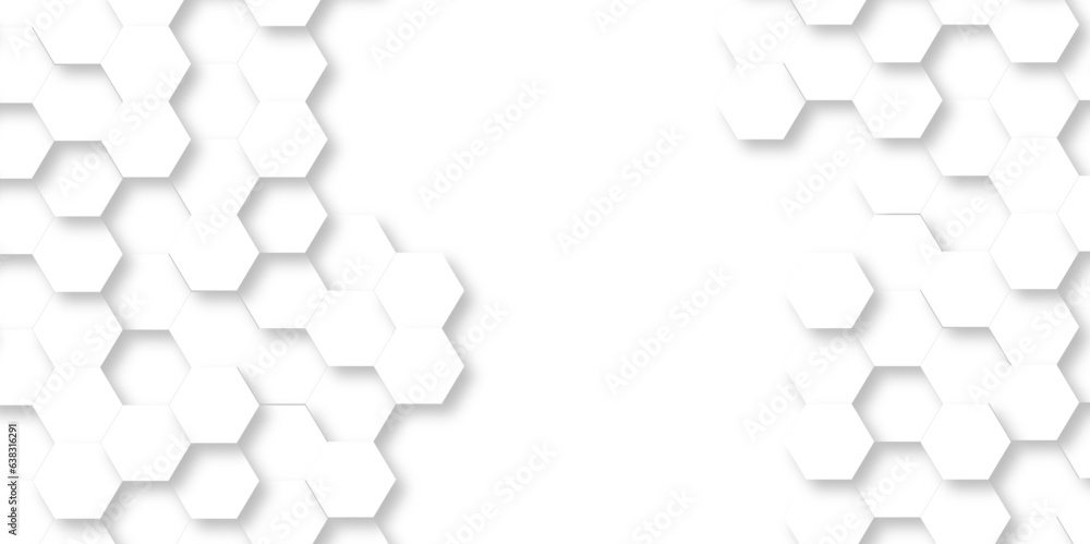 Seamless pattern with hexagons. 3d Hexagonal structure futuristic white background and Embossed Hexagon. Hexagonal honeycomb pattern background with space for text. Seamless pattern with hexagons. 3d Hexagonal structure futuristic white background and Embossed Hexagon. Hexagonal honeycomb pattern background with space for text.