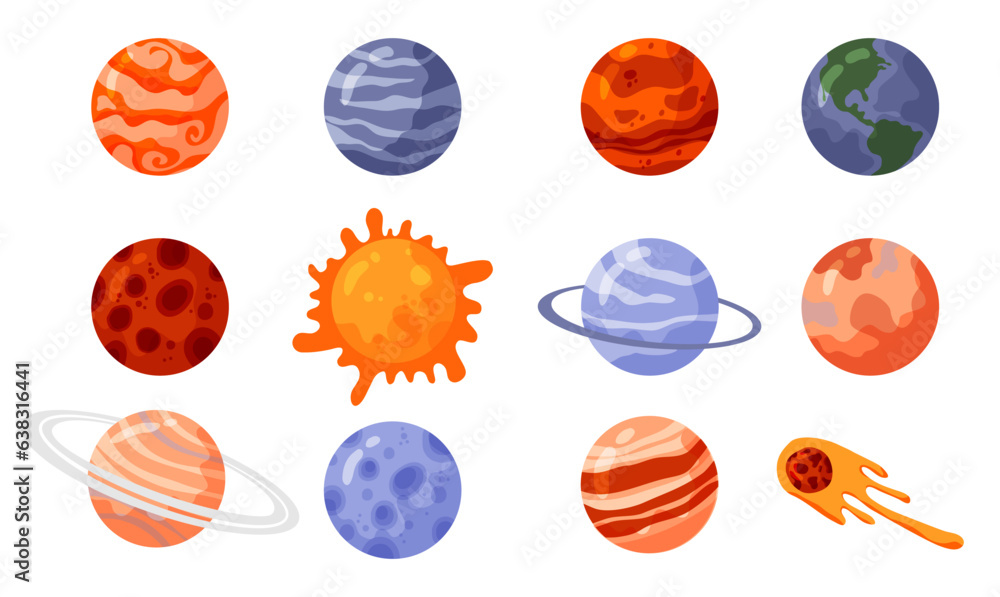 Planet and comet elements. Galaxy for design, posters, backgrounds astronaut and space. Planet, comet, galaxy, alienships. Planet and comet elements. Galaxy for design, posters, backgrounds astronaut and space. Planet, comet, galaxy, alienships.