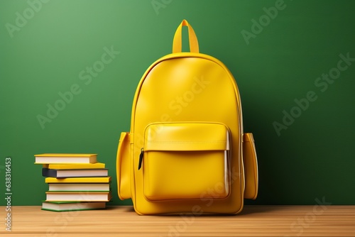 School bag with stationery, school books