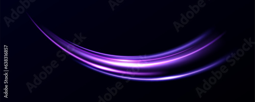 Neon light.Pink purple Light lines of movement speed. Colorful wave effect. curl curve effect.