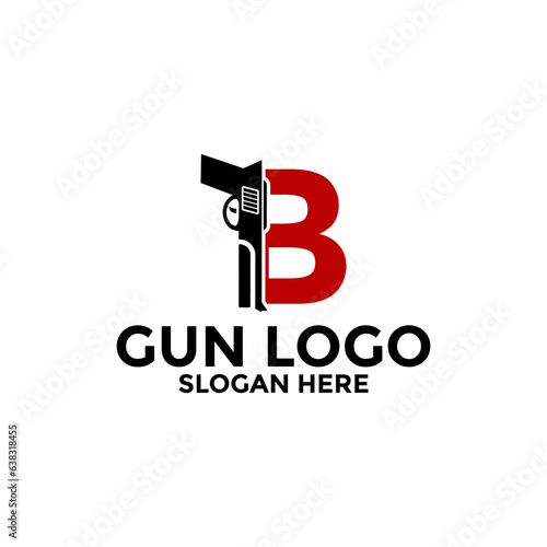 Letter B and Gun logo icon design, Gun Logo vector template