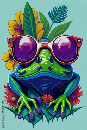 A detailed illustration of a Frog for a t-shirt design, wallpaper, and fashion