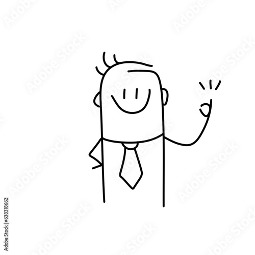 Stick figure. emotions of people, surprised, ashamed, satisfied, joyful. Doodle style. Vector illustration.