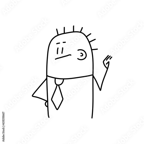 Stick figure. emotions of people, surprised, ashamed, satisfied, joyful. Doodle style. Vector illustration.