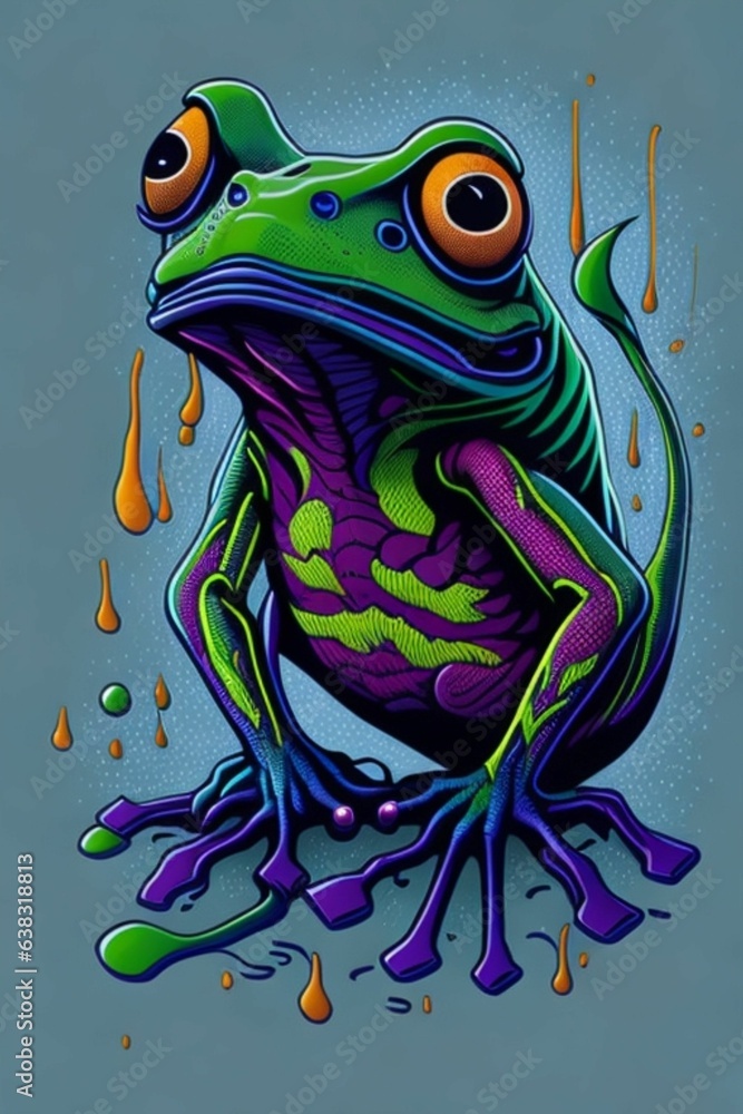 A detailed illustration of a Frog for a t-shirt design, wallpaper, and fashion A detailed illustration of a Frog for a t-shirt design, wallpaper, and fashion