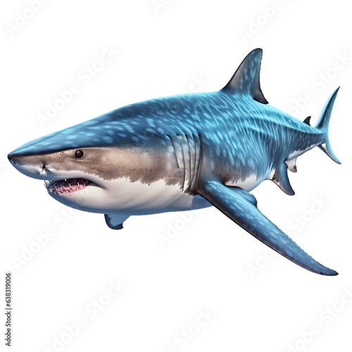 shark isolated on transparent background cutout