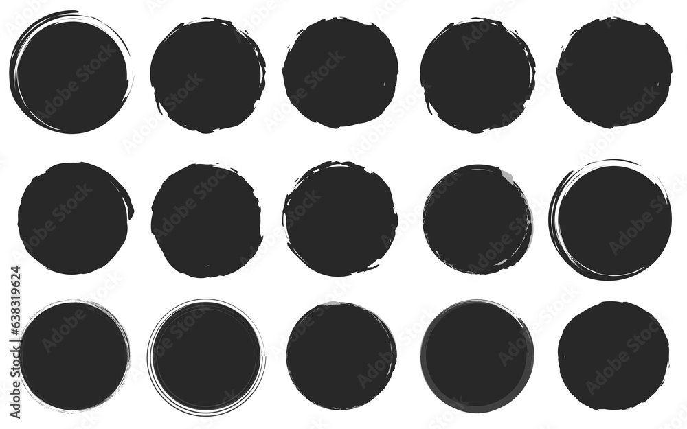 textural hand-drawn abstract black round shapes on white background. Vector illustration. textural hand-drawn abstract black round shapes on white background. Vector illustration.