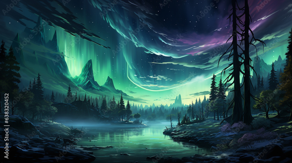 Beautiful aurora background