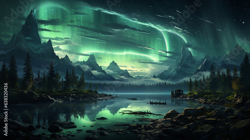 Beautiful aurora background © avivmuzi