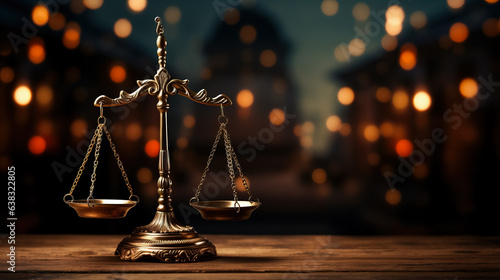 Close up on the scales of justice background with a place for text 