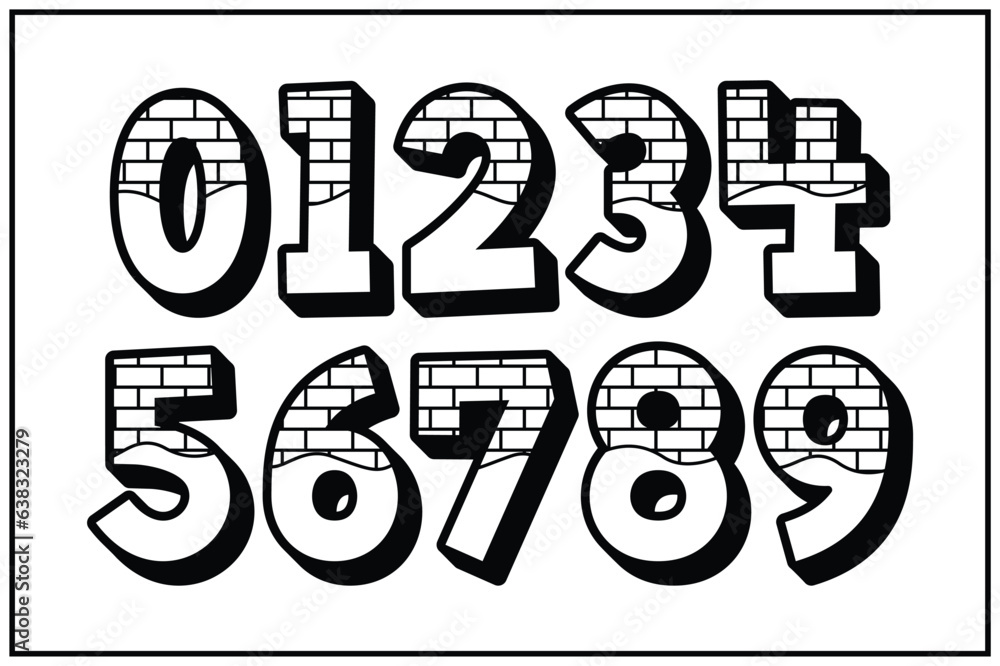 Versatile Collection of Brick Wall Numbers for Various Uses Versatile Collection of Brick Wall Numbers for Various Uses