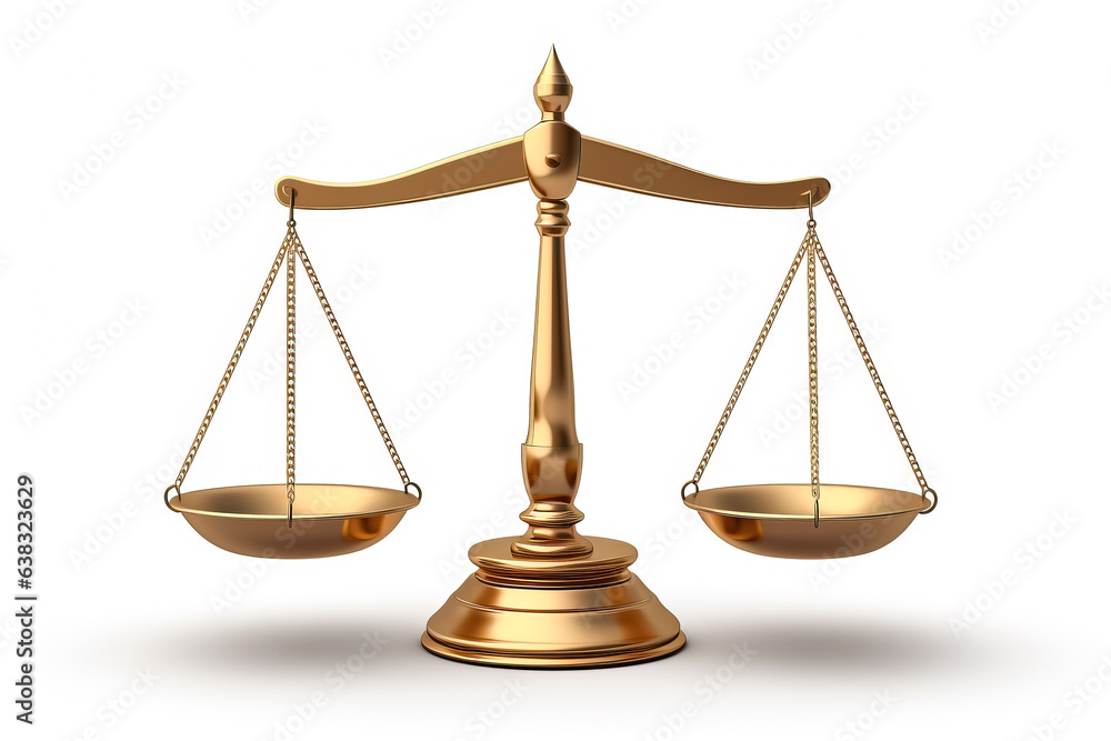 Scale of justice iconic legal symbol isolated on white background Scale of justice iconic legal symbol isolated on white background