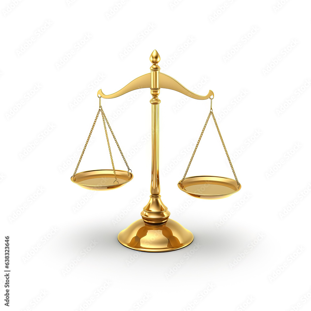 Scale of justice iconic legal symbol isolated on white Scale of justice iconic legal symbol isolated on white
