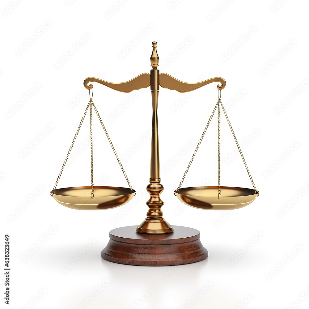 Scale of justice iconic legal symbol isolated on white Scale of justice iconic legal symbol isolated on white