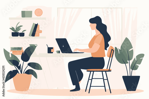 illustration of a women working on a laptop © JacobLeeSingh