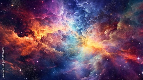 Cosmic Symphony, Mesmerizing Galaxy Artwork Unveils Vibrant Colors and Swirling Nebulae, Celebrating the Enchanting Marvels of the Universe. Generative AI © ShadowHero