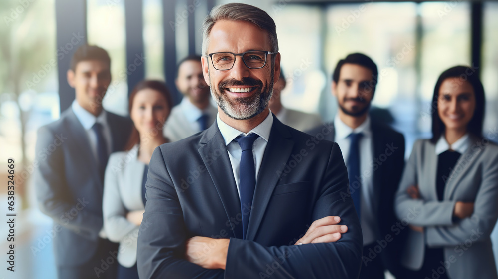 A successful business team, businessman with arms crossed, businessman credibility, looking at the camera with a smile. A successful business team, businessman with arms crossed, businessman credibility, looking at the camera with a smile.