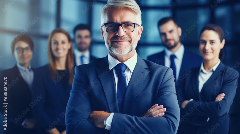 A successful business team, businessman with arms crossed, businessman credibility, looking at the camera with a smile. A successful business team, businessman with arms crossed, businessman credibility, looking at the camera with a smile.