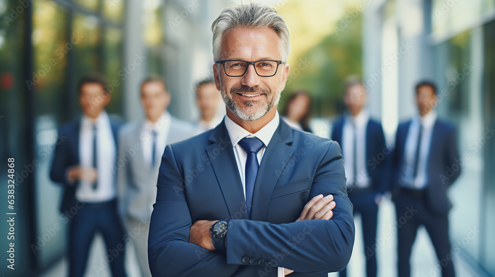 A successful business team, businessman with arms crossed, businessman credibility, looking at the camera with a smile. A successful business team, businessman with arms crossed, businessman credibility, looking at the camera with a smile.