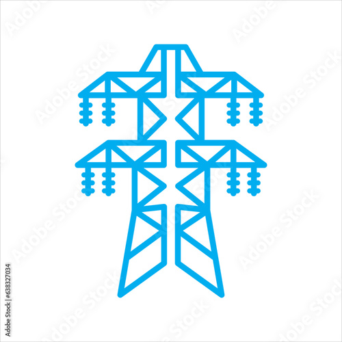 high voltage tower icon vector illustration symbol