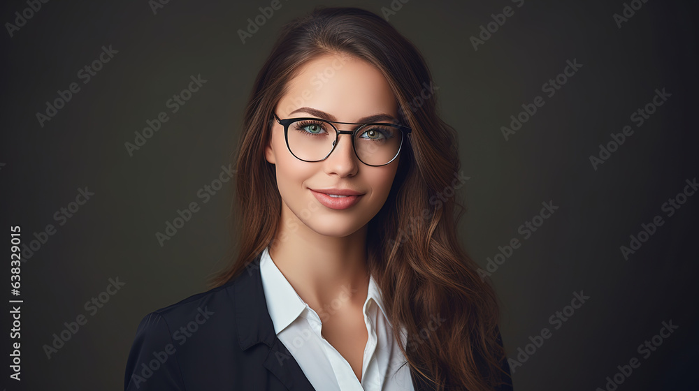 AYoung beautiful woman isolated portrait. Student girl wearing glasses closeup studio shot, Young businesswoman smiling indoor, People, beauty, student lifestyle AYoung beautiful woman isolated portrait. Student girl wearing glasses closeup studio shot, Young businesswoman smiling indoor, People, beauty, student lifestyle