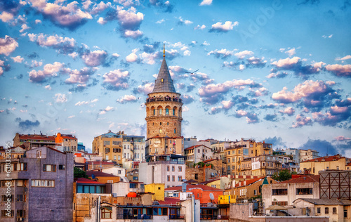 View of the Galata Tower in Istanbul