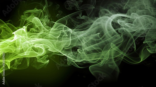Captivating green Smoke Design with Dramatic Spotlights and Dynamic Patterns for Product Advertisement. Generative AI