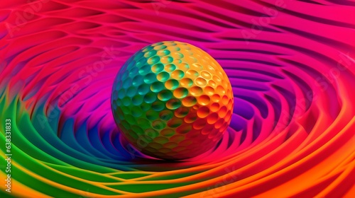 Golfing Experience, Hyper Realism, Vivid Colors, Psychedelic Background, Sporting Fun. Generative AI