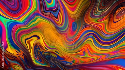 Psychedelic Dreamscape  Hyper-Realistic Art with Vibrant Colors and Mind-Bending Background. Generative AI